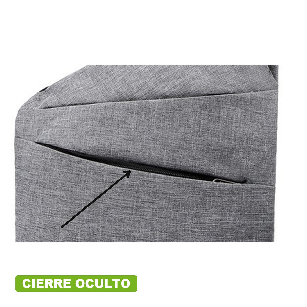 Cierre oculto entre la tela