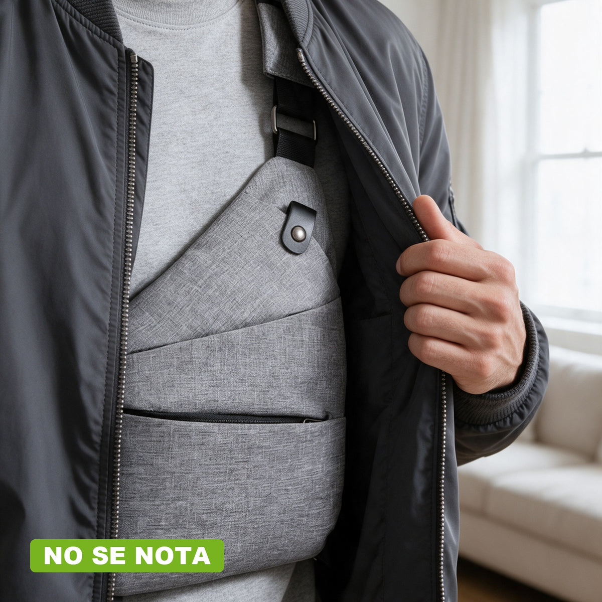 Cabe debajo de la chaqueta sin que se note